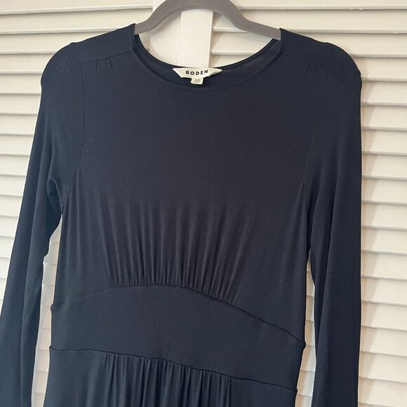 Boden Thea Short Jersey Dress 6 black long sleeves - Picture 4 of 10